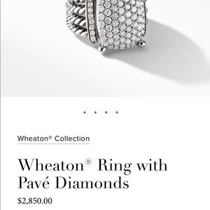 Stunning David Yurman Wheaton Ring with pavé diamonds